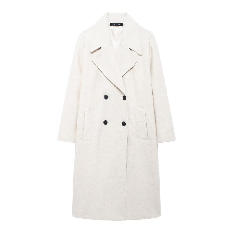 Womens Loose Wool Blend Trench Coat 2025 Fall Street Style Double Breasted Overcoat
