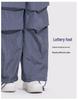 Women's Y2K Wide-Leg Cargo Pants with Drawstring - Slimming American Parachute Design for Casual Sport.