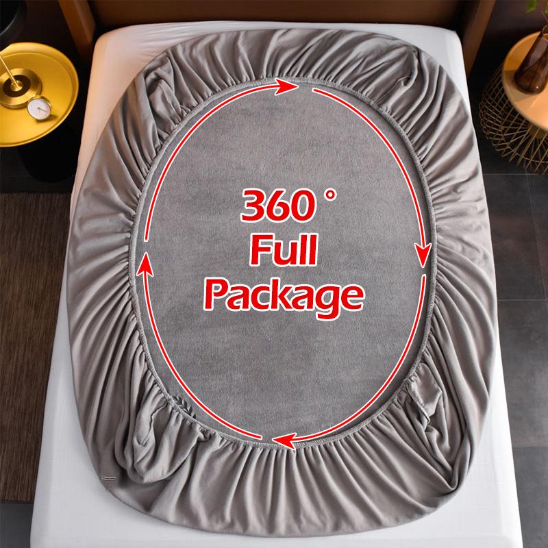 Cheaper Thicken Velvet Bed Cover Elastic Bed Sheets Set Mattress Cover Soft Queen King Solid Color 90/150/x200 For Home Decor