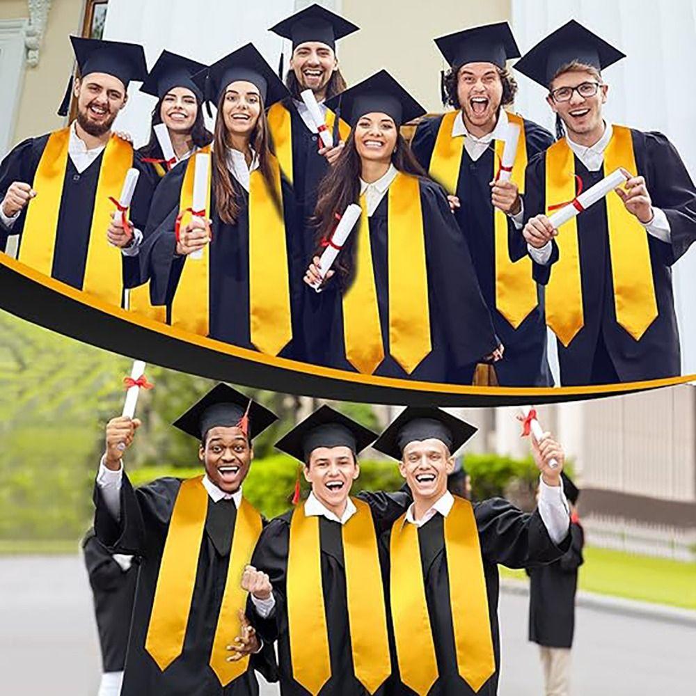 Satin Plain Honor Stole Unisex Bachelor Gown Scarf New Ceremonial Belt