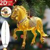2D Horse Hanging Ornament Acrylic Flat Horse Decoration Christmas Tree Ornament for Horse Lovers Equestrian Gifts Holiday Decor