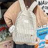 Plaid Pattern Backpack For High School And College Students With Large Capacity And Relief Features