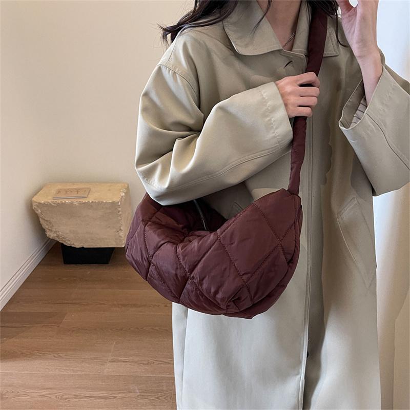 Женская модная нейлоновая сумка-ниша, повседневная сумка-пуховка через подмышку, большая вместимость, сумка через плечо на одно плечо для женщин