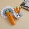 New Carrots Set Children Kids Dinnerware Stainless Steel Spoon Fork Flatware with Box Baby Feeding Kitchen Tableware Supplies