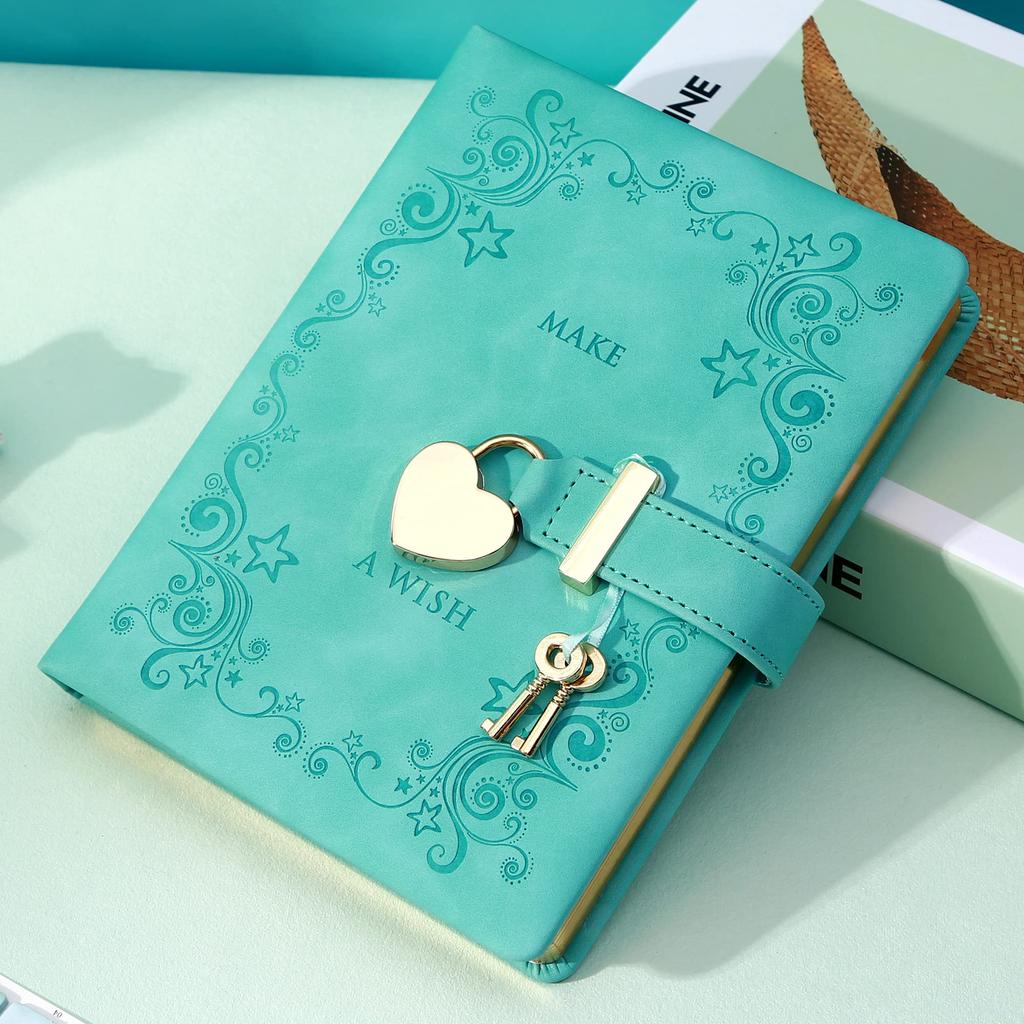 CAGIE Блокнот с дневником Дневник с милым Для начальной школы Книга-дневник с ПУ Секрет Для школы Зеленый Замок, Книга, Замок, B6, Блокнот, Стильный,