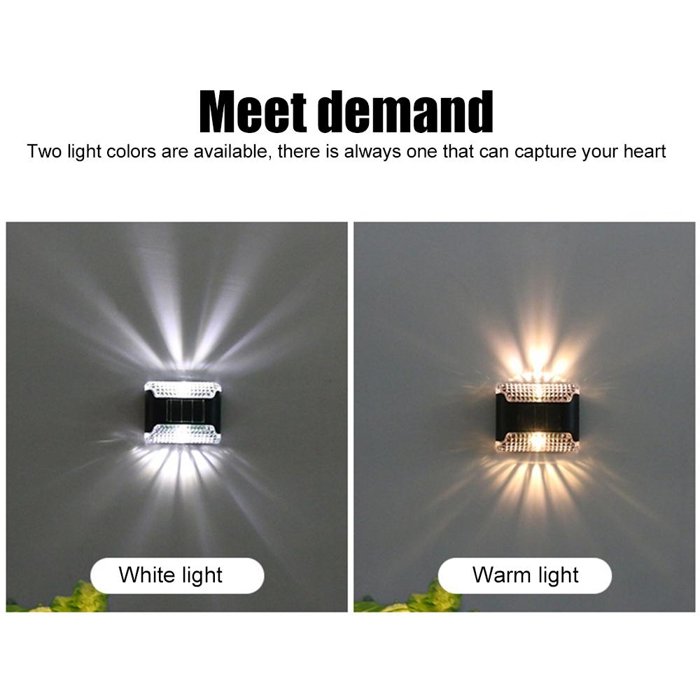 Светодиодные фонари на солнечных батареях Уличное садовое освещение Солнечный светильник для ступенек на террасе Лампа для солнечного света Декор для двора Солнечный светильник для сада Настенное освещение