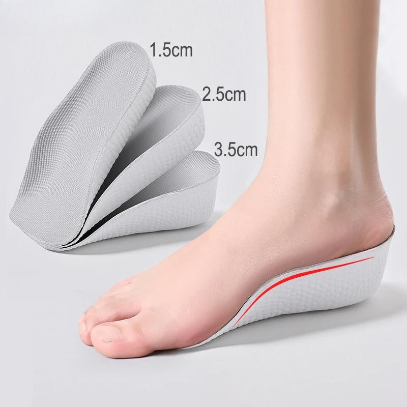 Arch Support Height Increase Insoles Half Pads Orthopedic Breathable Memory Foam 7 Points Lifts Shoe Pads Flat Feet Support