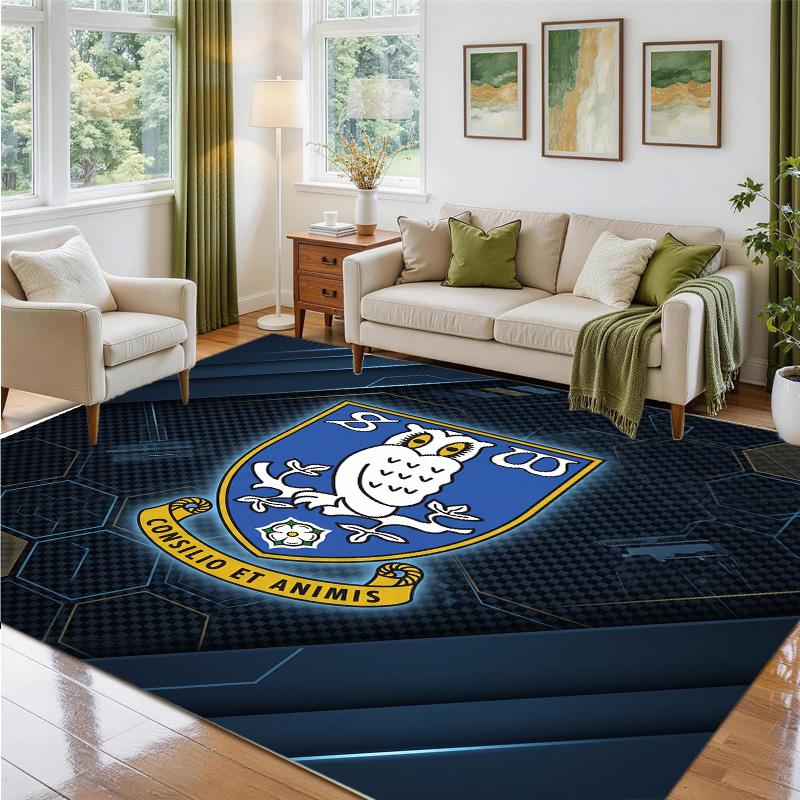 Sheffield Wednesday Design Crystal Velvet Rug Soft Decorative Mat for Bedroom Entrance
