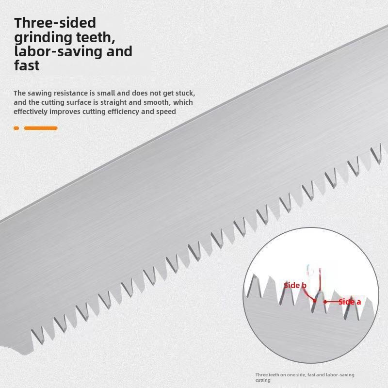 Ручная пила для больших деревьев из марганцевой стали с защитным кожухом – портативная узкая пила для работы по дереву на открытом воздухе со сменным прямым лезвием.