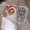 for  Double Color Transparent Case for For Iphone 17 16 1 Pro Max Air 14 Plus 13 Magnetic Camera Film Clear Shockproof Cover