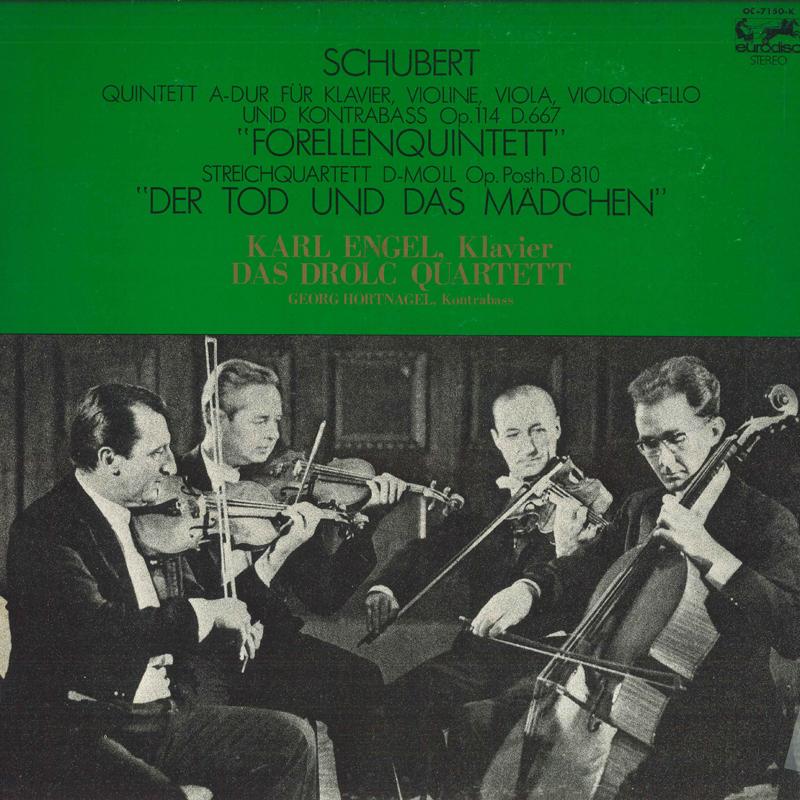 LP Пластинка KARL ENGEL, DROLTZ STRING QUARTET - Шуберт Фортепианный квинтет ля мажор T OC7150K EURODISC Япония Классика Б/У
