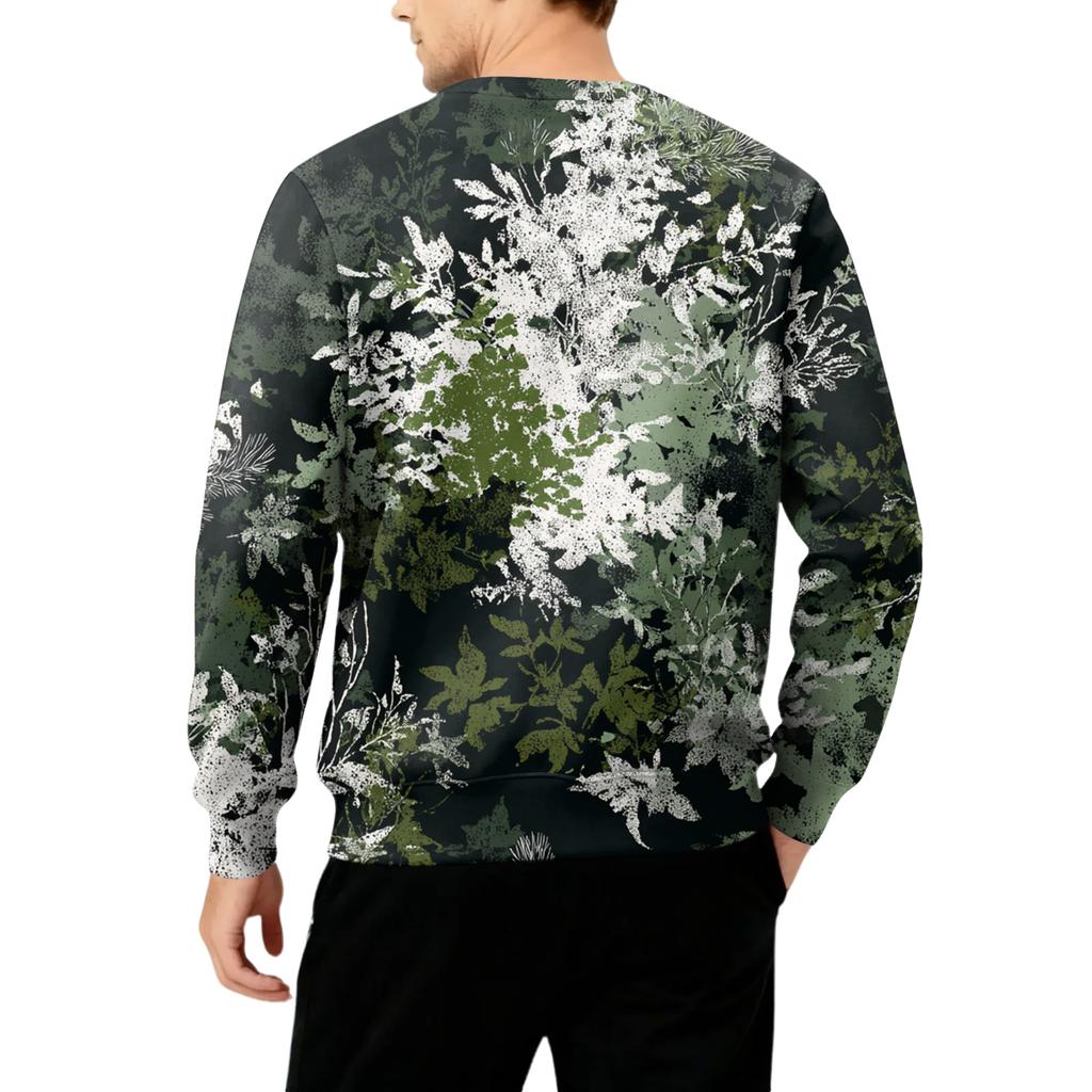 Мужская толстая теплая толстовка с флисовой подкладкой и круглым вырезом