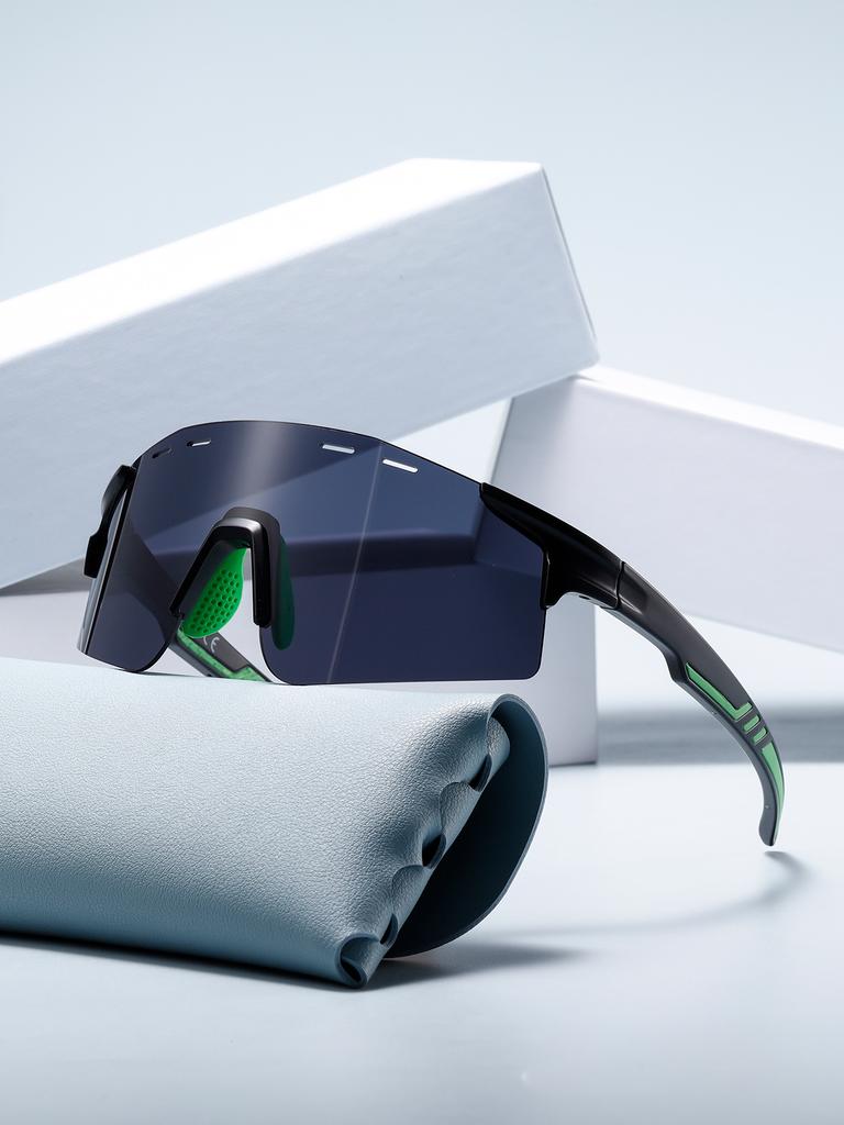 Солнцезащитные очки для велоспорта, меняющие цвет, для спорта на открытом воздухе, ветрозащитные очки, литьевые, нескользящие, с большой оправой 9061