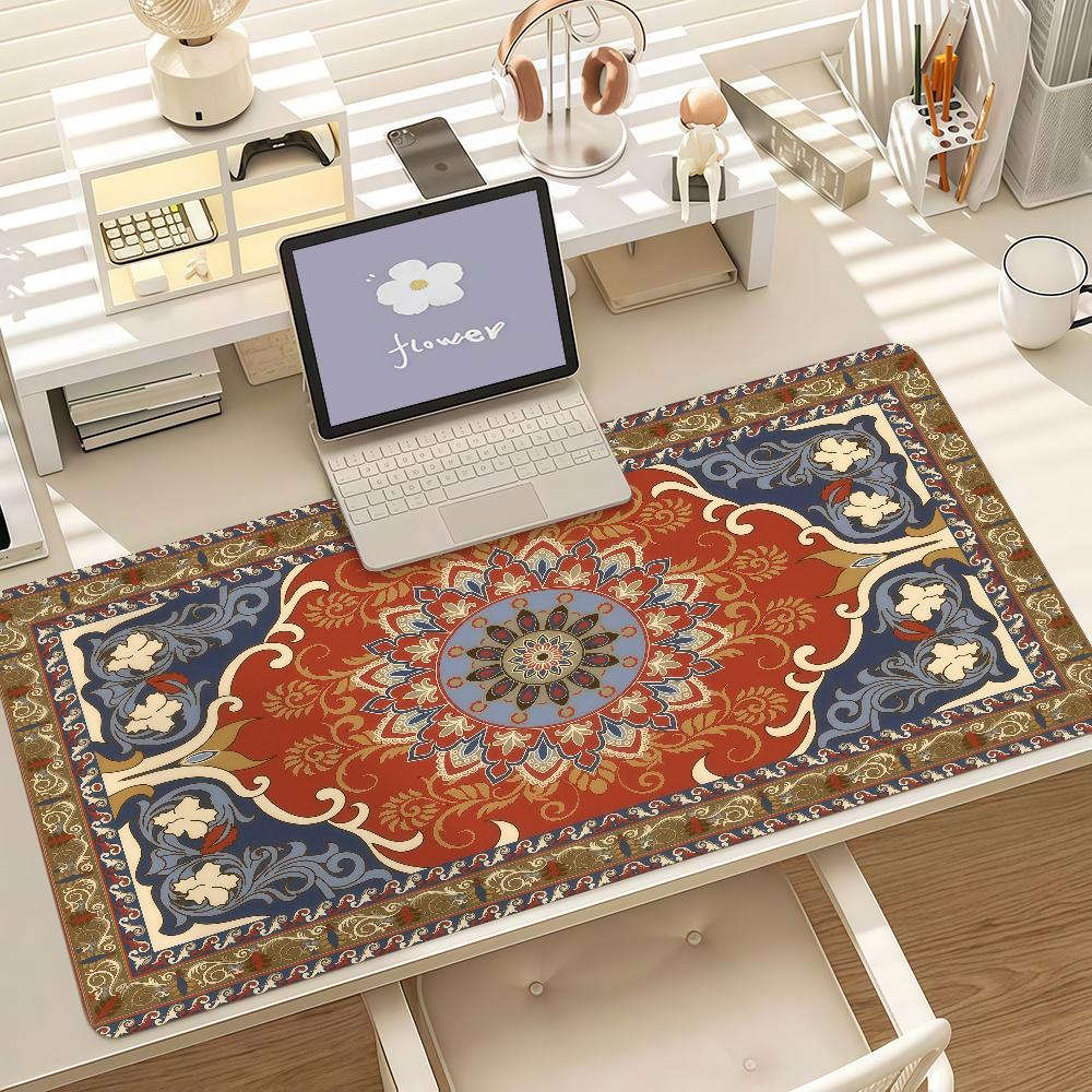 Art Tatreez Mouse Pad Anti Slip Rubber Edge Locked Thickened Laptop Gaming Desk Mat