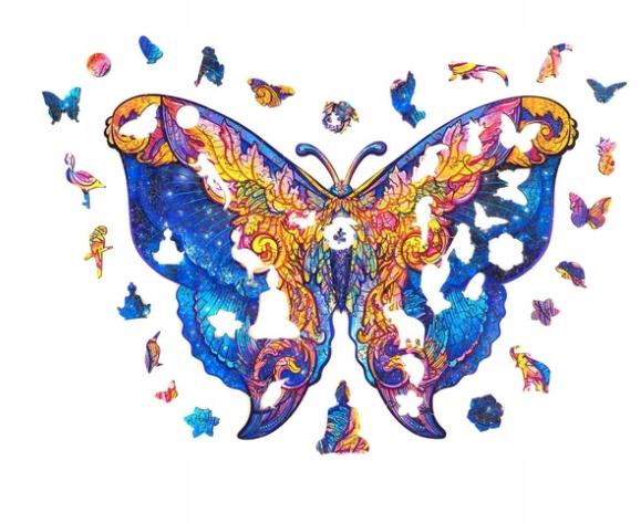 Wooden Puzzle For Adults Colorful Butterfly A5