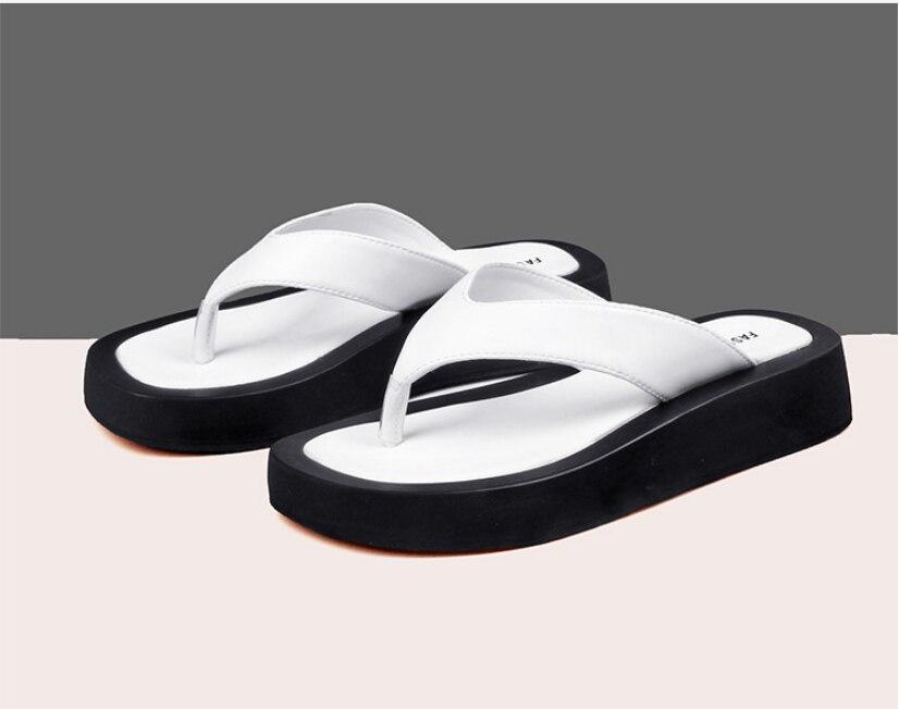 Женские тапочки, уличные летние шлепанцы из натуральной кожи, женские противоскользящие трендовые пляжные шлепанцы, женские шлепанцы