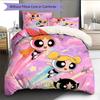 The Powerpuff Girls Pattern Bedding Quilt Set  Home Decoration  Gift (1 * duvet cover + 2 * pillowcase  without core)