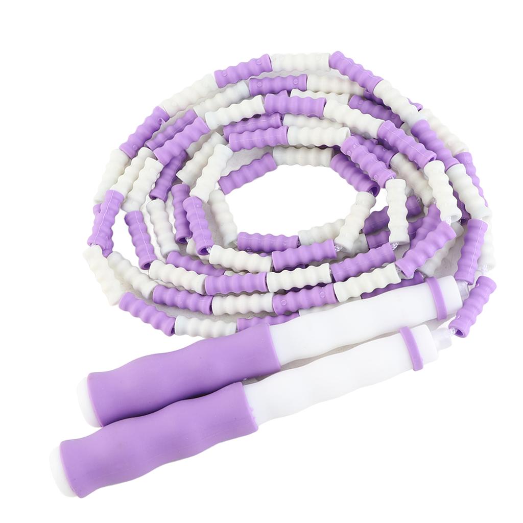 Сегментированная скакалка, регулируемая, распутанная, с бусинами, гибкая, полипропиленовая, пластиковая, для детей, фиолетовая