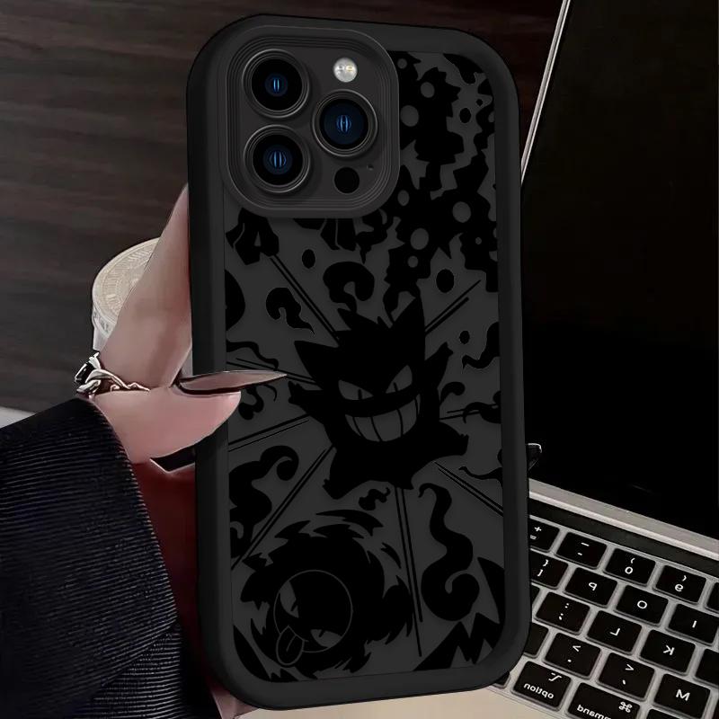 Матовый чехол для телефона P-Pokemon Gengar для iPhone 17 Air 16 16E 15 14 13 12 11 Pro Max X XS X S Max XR SE 2020 SE4 7 8 Силиконовый чехол