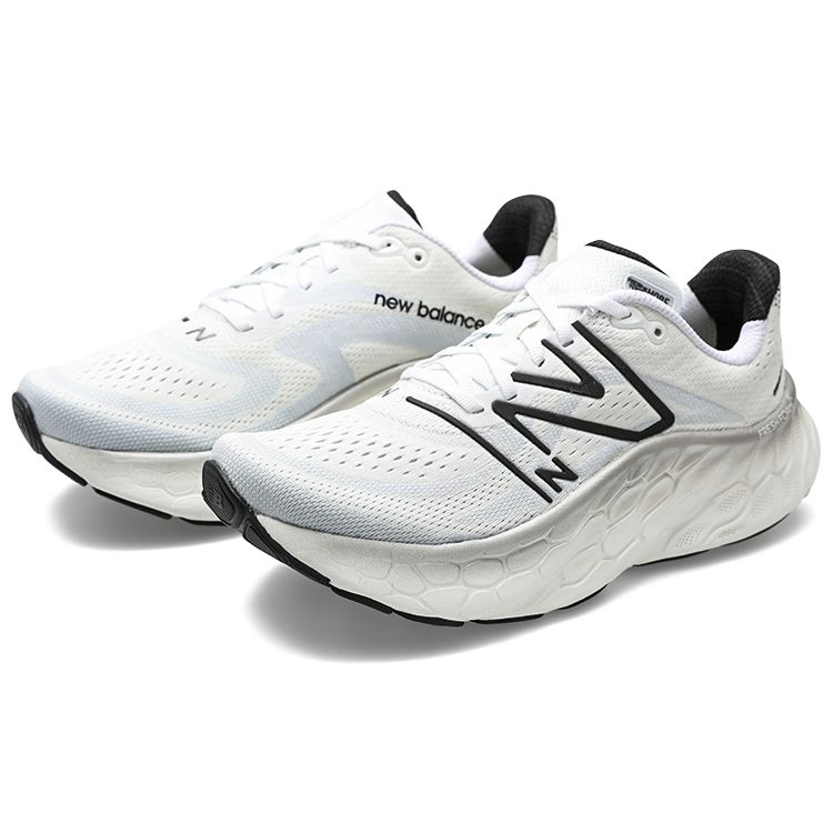 New Balance Кроссовки унисекс Fresh Foam X More v4 Бело-черные Черно-металлик MMORCW4