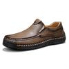 New Leather Shoes Luxury Outdoor Loafers Men's Slip on Flats Comfortable Casual Shoes Soft-Soled Male Walking Footwear