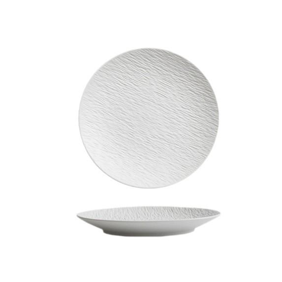 Черно-белая керамическая неглубокая тарелка пищевого класса - Роскошный стиль для обедов и завтраков