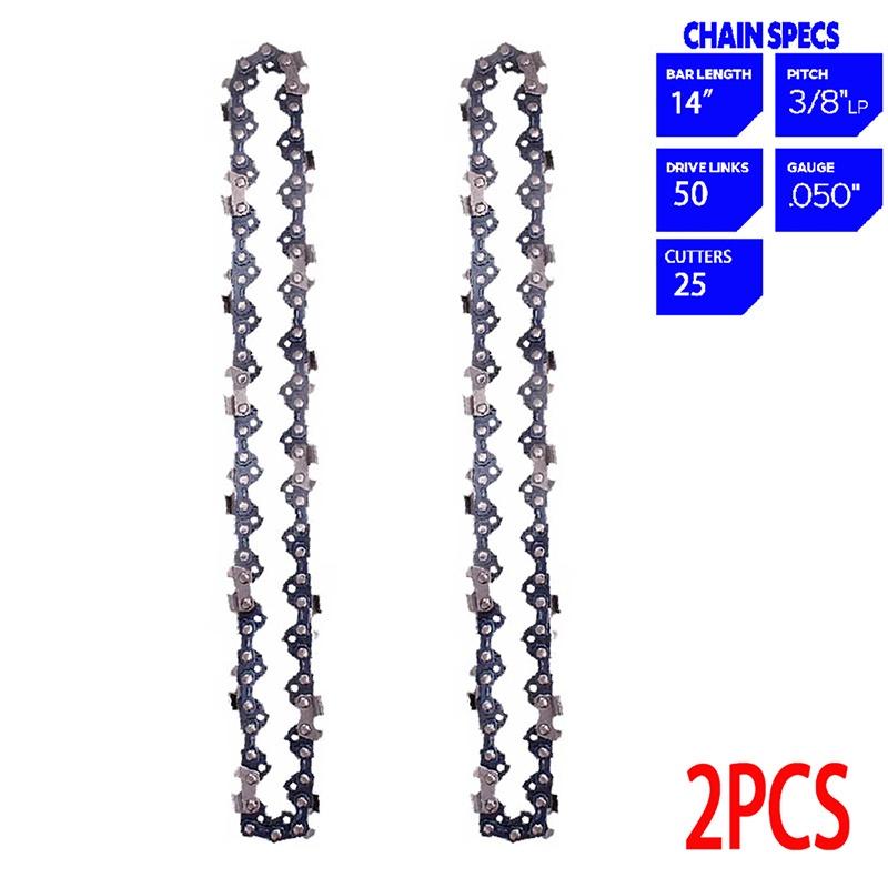 1/2/3/4/6 шт. 14-дюймовые пильные полотна, цепи цепной пилы 3/8" LP 050", калибр 50, приводное звено, электропильное полотно, сменный инструмент, аксессуары для пилы, резка дерева