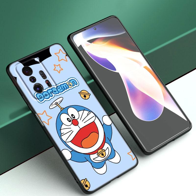 Cartoon Anime Doraemon Black Phone Case For Xiaomi Mi 9 SE 8 10 10T 11 12 13 Lite 9T 11T 12S 12T 13T 14 Pro 5G NE 11i 12X