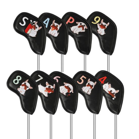 9 шт. чехол для головки клюшки для гольфа из искусственной кожи, защитный чехол для клюшки для гольфа, защитный аксессуар для игроков в гольф