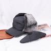 Windproof Winter Men Bomber Hat Cotton Plush Fur Earflap Hat Warm Earflaps Caps