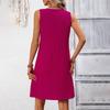 Весна-лето Женские облегающие короткие платья без рукавов с V-образным вырезом и высокой талией, однотонные платья средней длины с жилеткой S-XL