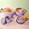 ABWR-Силиконовые контейнеры для хранения продуктов с крышками, герметичные, экономящие место, многоразовые, для приготовления еды, герметичные контейнеры для кухни