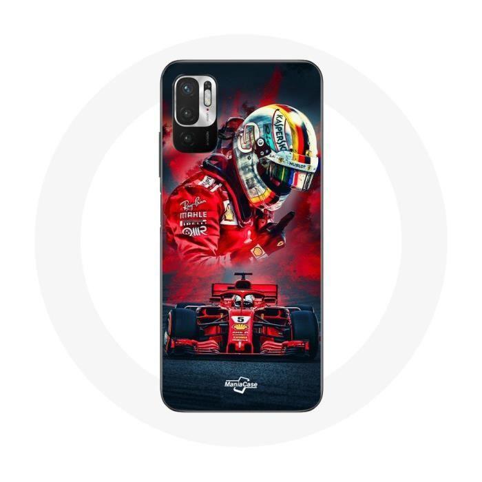 Coque - MANIACASE - Xiaomi Redmi Note 10 5G - Formule 1 - Sebastian Vettel - Rouge