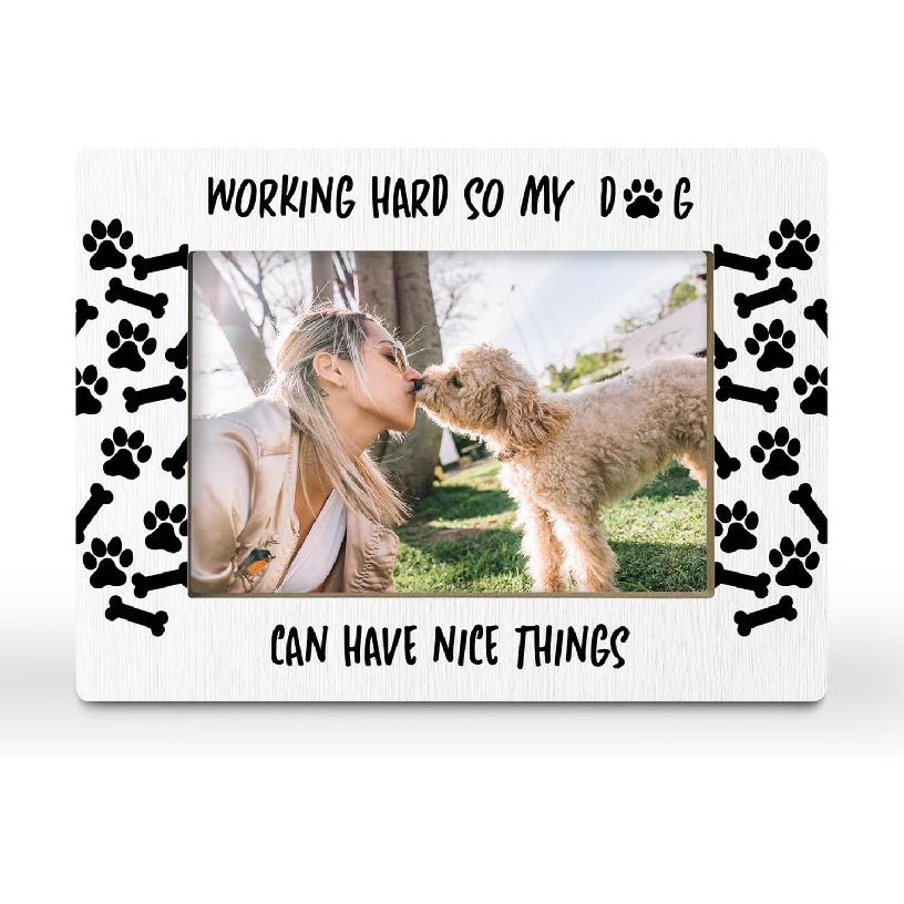 Funny Dog Gift Picture Frame, Gifts for Dog Lovers, Dogs Themed Gift, Puppy Pet Dogs Owner Stuff Gifts, Photo Frame 4x6 Horizontal Photo for Tabletop