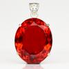 98 Ct Natural Brazilian Red Topaz Pendant Oval Cut 925 Sterling Silver Jewelry AI-27-NS