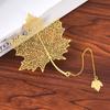 Закладки в форме листа золотого цвета с кисточкой, модные полые закладки в форме лотоса, студенческие канцелярские принадлежности, школьные канцелярские товары, подарки