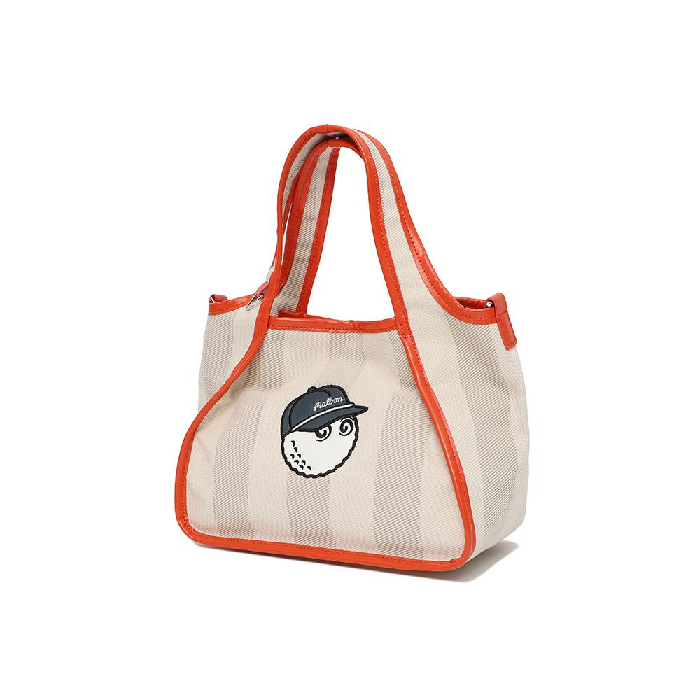 Malbon Golf Striped Twill Tote Bag Orange (Woman)