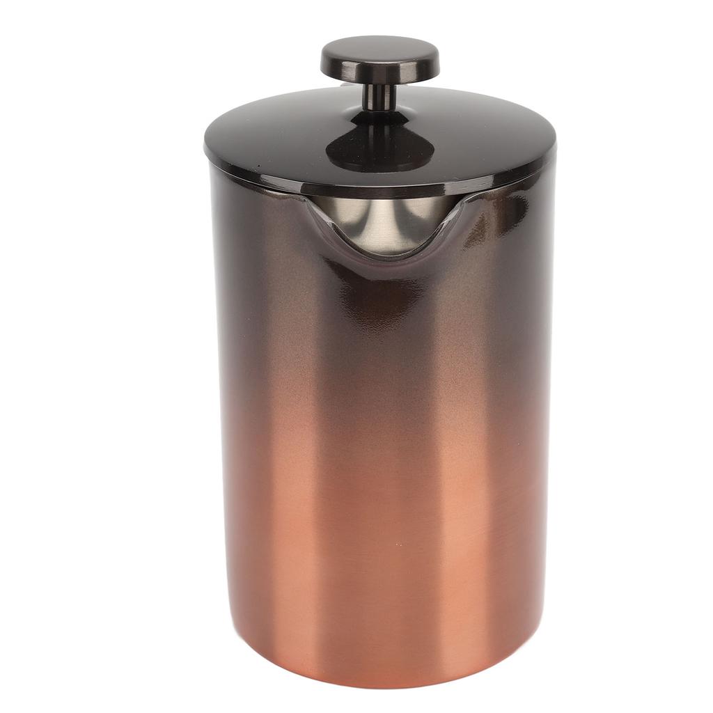 French Press Coffee Tea Maker with Filter Double Layer 304 Stainless Steel Gradient Ramp for 800ml