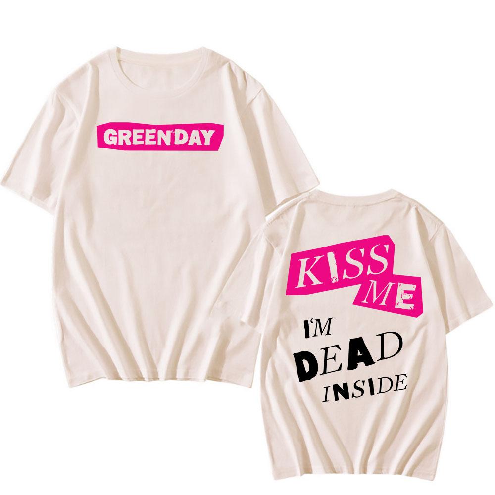 Kiss Me I'm Dead T-Shirt Green Day Saviors Album Graphic Tshirts Short Sleeve Cotton Unisex Streetwear Hip Hop T Shirt Print
