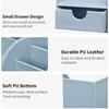 KINGFOM PU Leather Desktop Storage Box and Pen Organizer