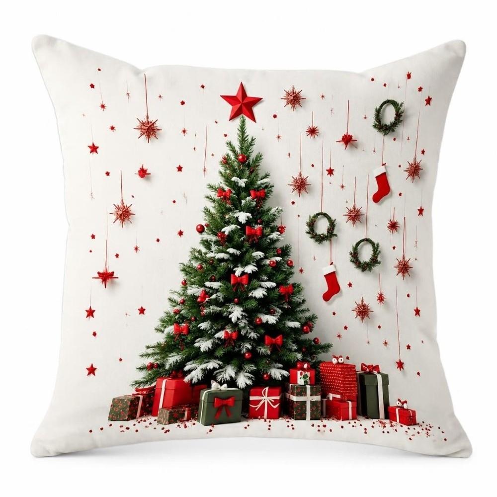 1/2Pcs 45x45cm Christmas Tree Pillowcase Non-Embroidered Holiday Decorative Pillow Home Decor