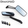 Aluminum Motorcycle Rear View Mirrors Anti-glare Blue Lens Square Convex Side Mirror for Motorcycle Street Bike