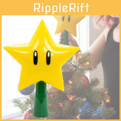 Брошь Звезда Марио Светящаяся Верхушка для Праздничной Рождественской Елки Декор Вечеринка Лампа