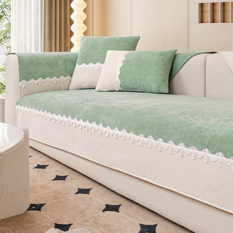 Вельветовая диванная подушка контрастного цвета, универсальная подушка на четыре сезона, Нескользящий чехол для дивана, новинка 2024, чехол, полотенце, одеяло