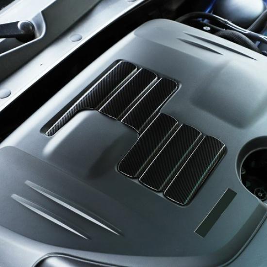 Carbon fiber Engine Shroud Cover Panel Trim for Dodge Challenger Charger 2009+