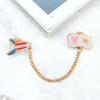 Cartoon Stationery Enamel Pin for Student Creative Rainbow Pen Pencil Ruler Chain Brooches Children Backpack Lapel Badge Jewelry