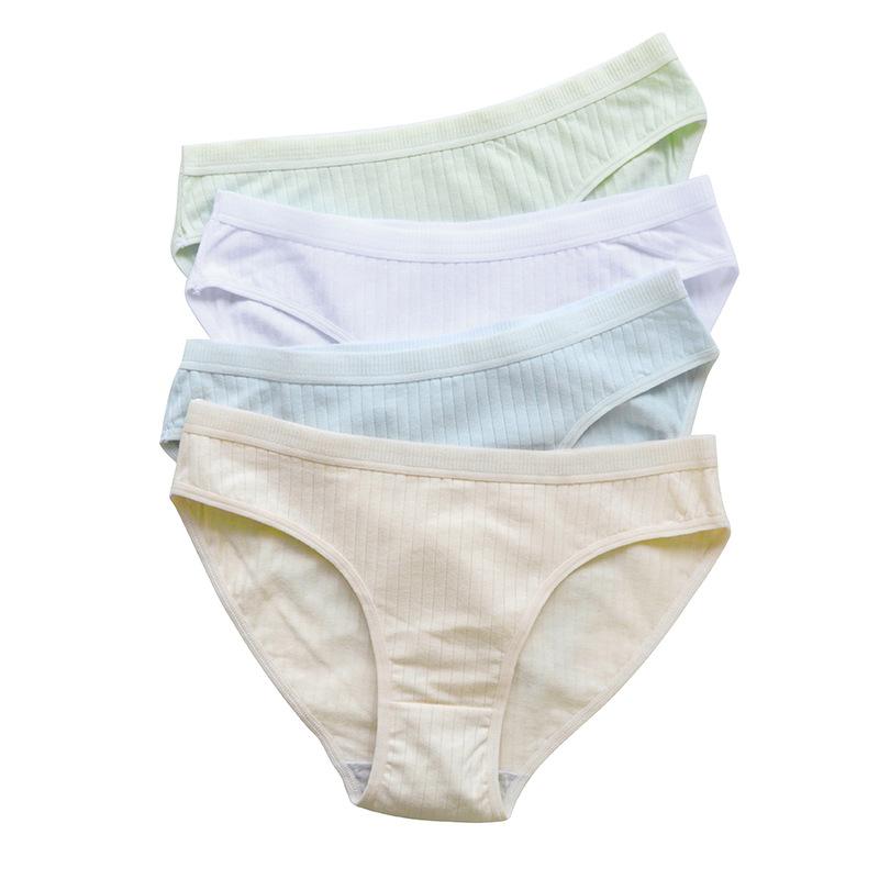 Cotton Women's Plus Size Underwear Mid Waist Briefs Solid Color Women's Triangle Underwear Panties