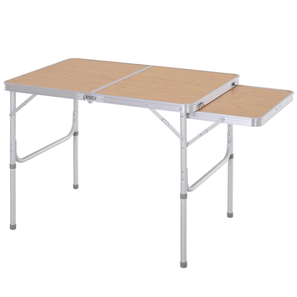 3ft Aluminium MDF-Top Folding Picnic Table Portable Camping Table