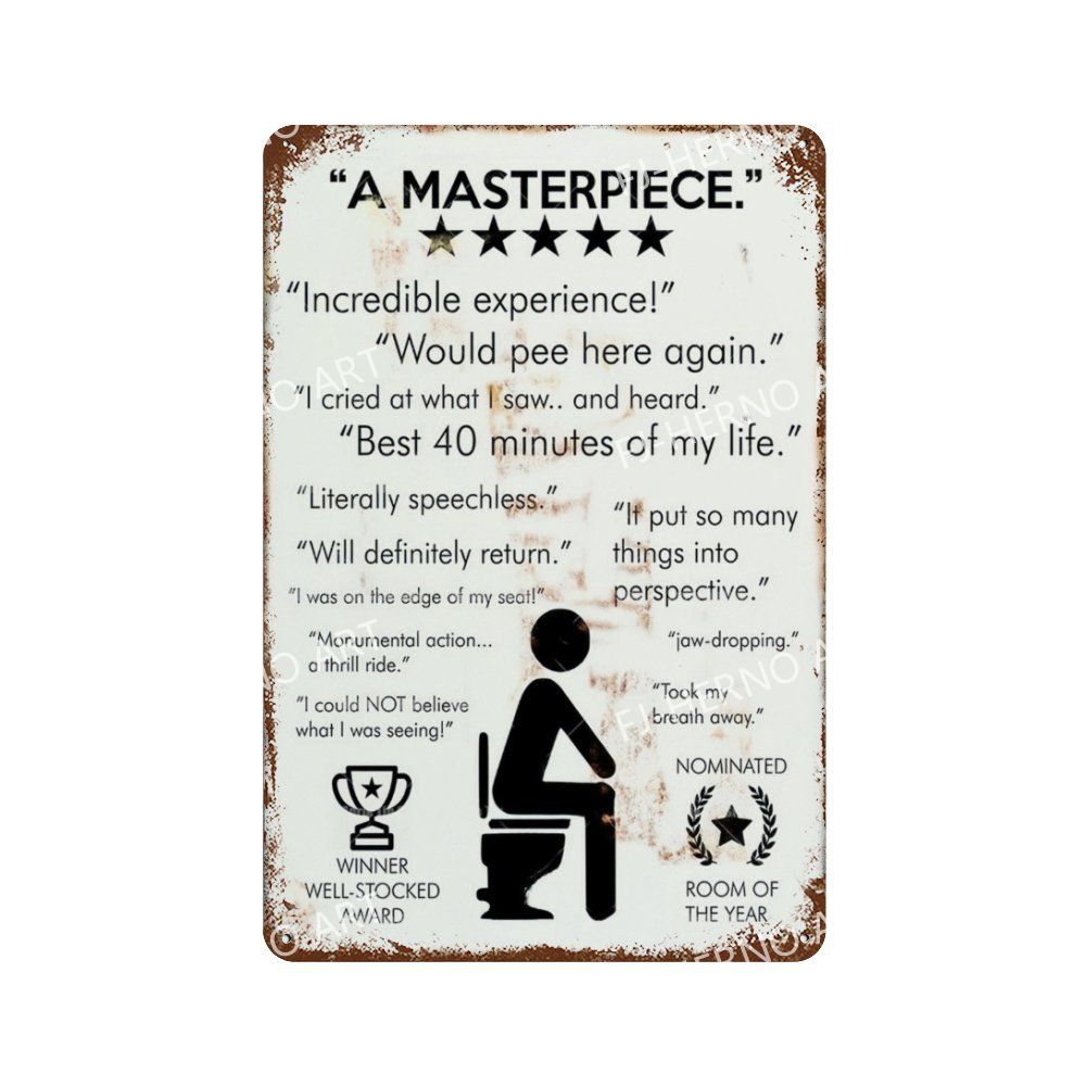 Забавный унитаз, металлическая картина, жестяная вывеска, ретро-картина, винтажная коррозионная доска, кафе-бар, человек, пещера, кинотеатр, декор для ванной комнаты