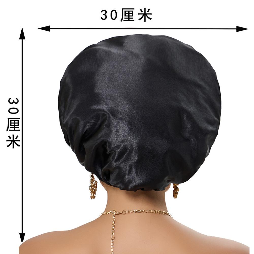 1 шт. Женская однотонная атласная шапочка для душа с широкими полями, подходит для ежедневного использования, шелковая шапочка, атласная шапочка